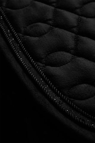 Suede Crystal Dressage Saddle Pad Black
