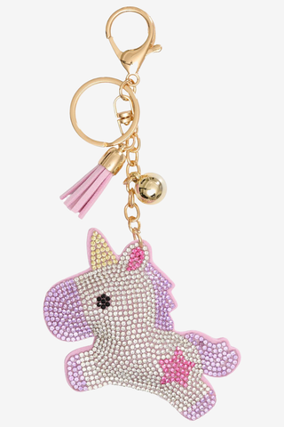 Schlüsselanhänger Einhorn-Motiv Glitzer