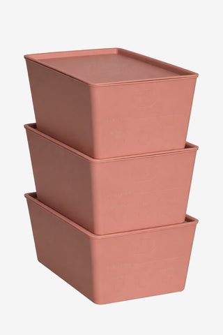 Stallpaket Foderlådor M Lock 3-Pack Old Rose 7L