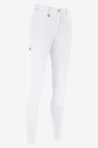 Pantalon d'équitation Lugana Full Grip Flex Similicuir Blanc