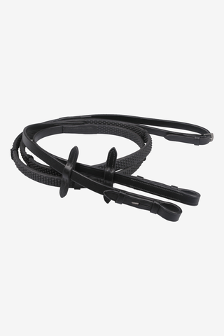 Rubber Reins Soft with Stoppers Black