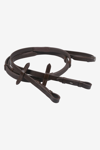 Rubber Reins Soft with Stoppers Brown