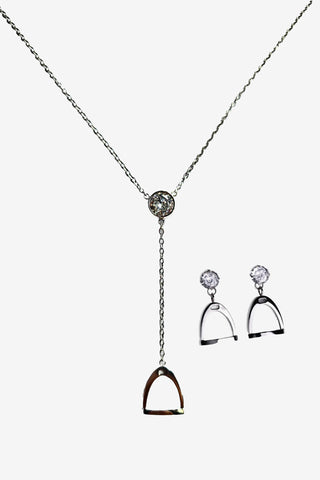 Smykkesæt Stigbøjle + Krystal Sølv