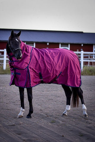 Turnout Rug with Neck 100g Fuschia/Navy