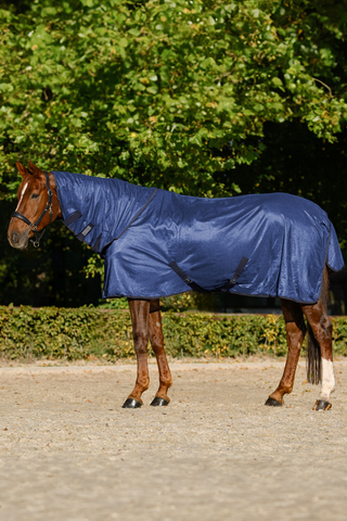 Couverture anti-mouches FlyControl avec encolure Bleu