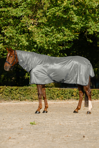 FlyControl couverture anti-mouches avec encolure gris argenté