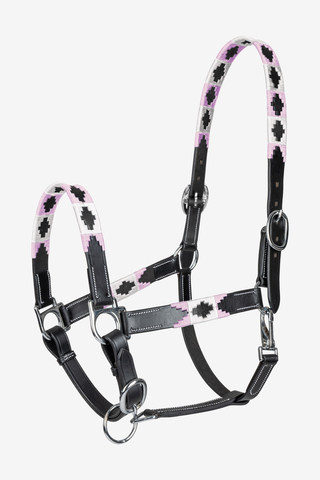 Licol en cuir X-Line Polo Rose/Beige