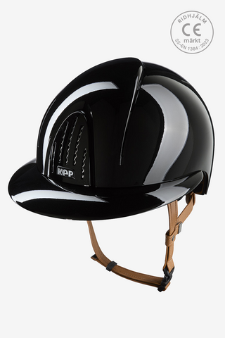 Riding Helmet Smart NOVA Metal Polish Polo Beige Strap Black