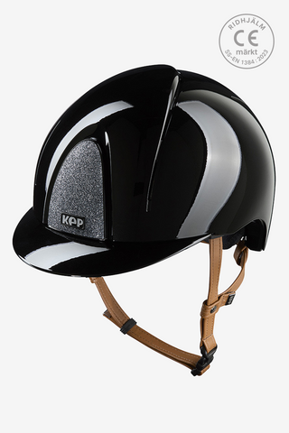 Riding Helmet Smart NOVA Metal Polish Star Beige strap Black/Silver