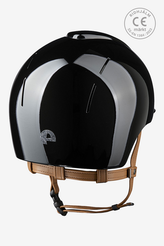 Riding Helmet Smart NOVA Metal Polish Star Beige strap Black/Silver