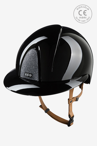 Riding Helmet Smart NOVA Metal Polish Polo Star Beige Strap Black/Silver