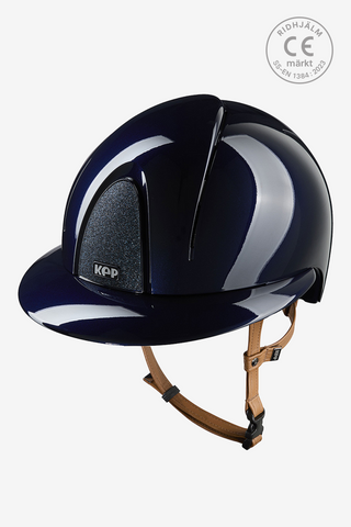 Riding Helmet Smart NOVA Metal Polish Polo Star Beige Strap Blue/Blue