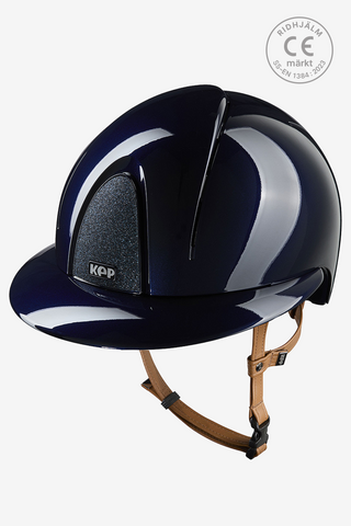 Riding Helmet Smart NOVA Metal Polish Polo Star Beige Strap Blue/Blue