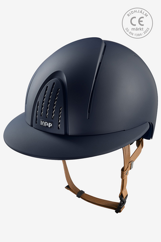 Riding Helmet Smart NOVA Matte Polo Beige Strap Blue