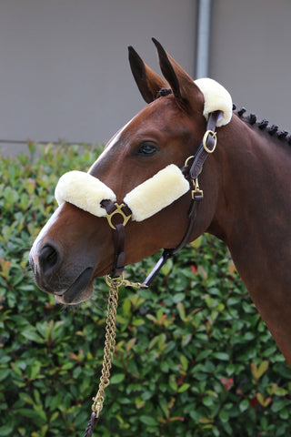 Lammfell Halfter-Set