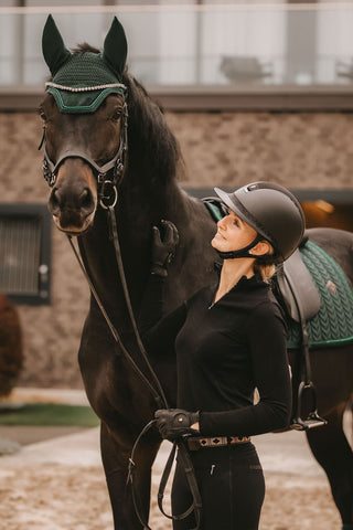 Huva Wellington Velvet Pearls Pine Green