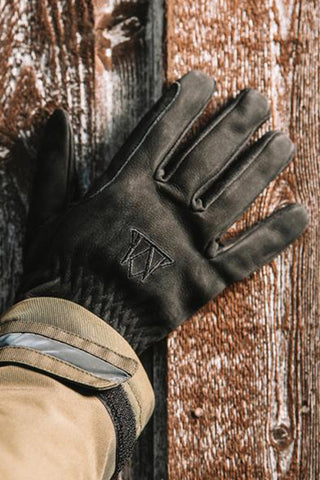 Ridehandsker Læder Sort